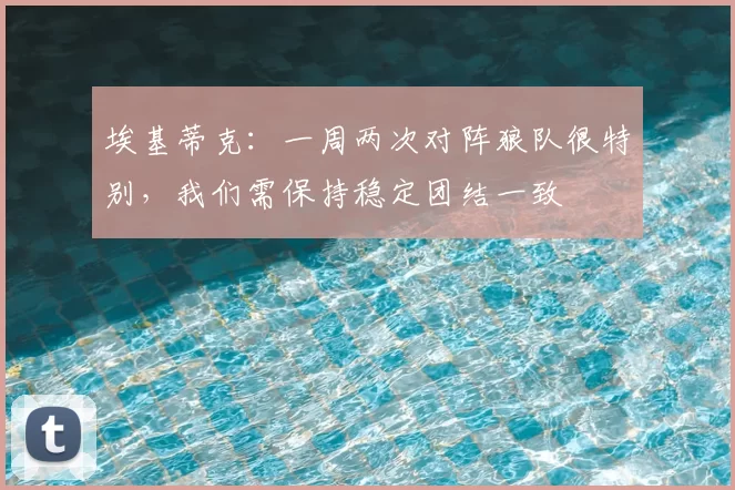 埃基蒂克：一周两次对阵狼队很特别，我们需保持稳定团结一致
